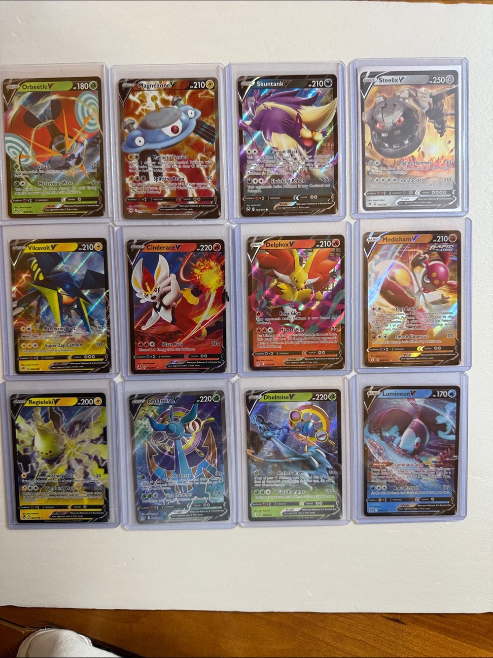 Pokemon V Full-Art Cards - Red, Blue, Green, Yellow, Purple, Black